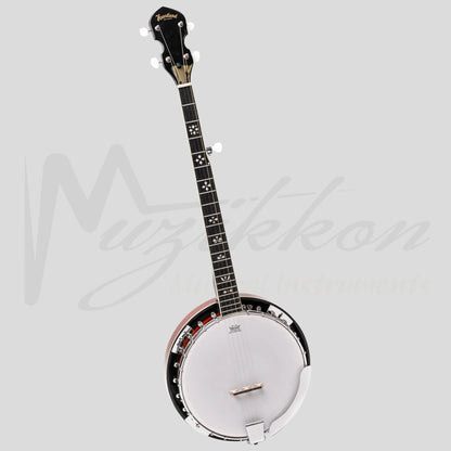 Heartland 5 String Irish Banjo Left Handed Player Series 24 Bracket With Closed Solid Back Sunburst