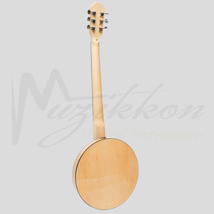 Heartland 6 String Deluxe Irish Banjo 24 Bracket With Closed Solid Back Maple Finish