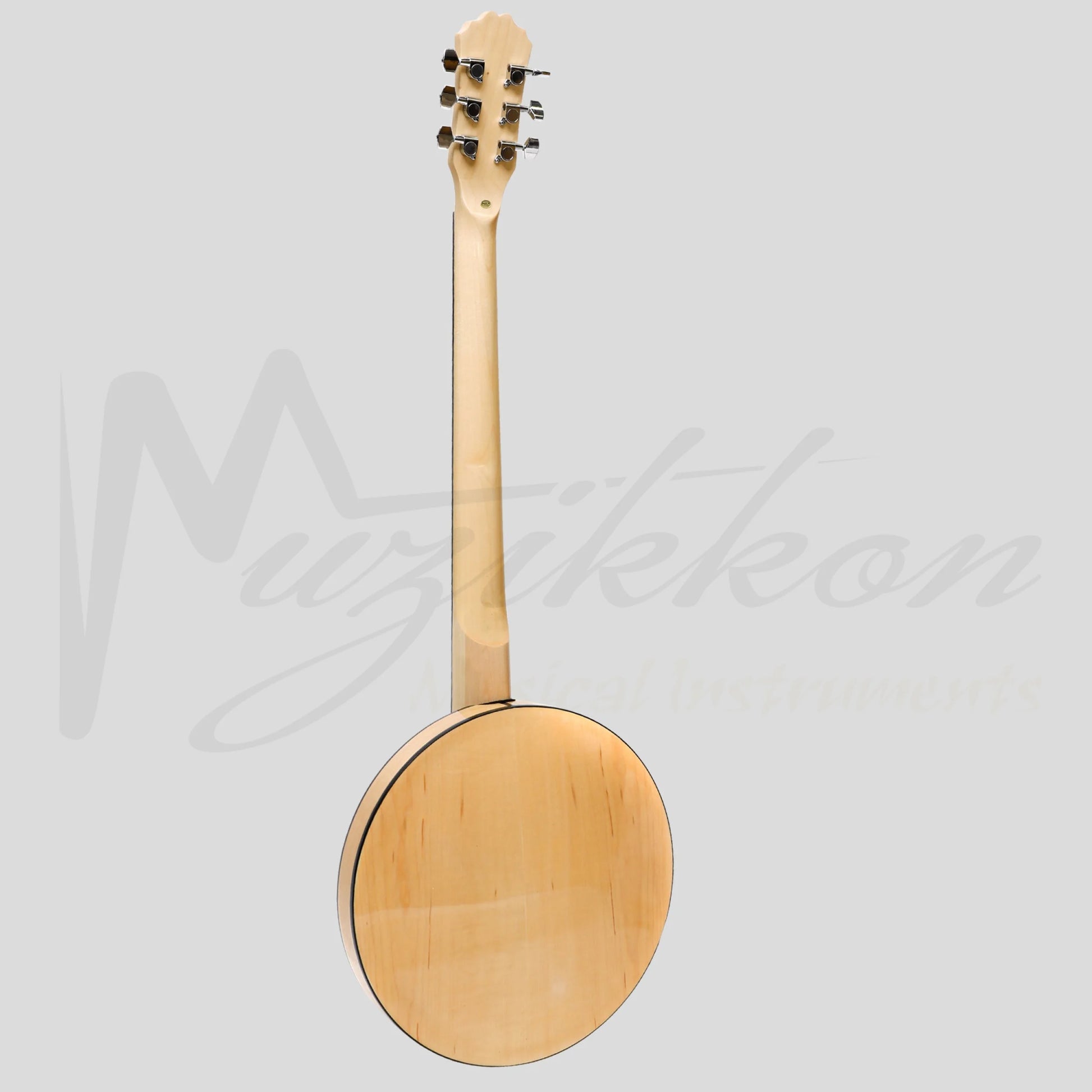 Heartland 6 String Deluxe Irish Banjo Left Handed 24 Bracket With Closed Solid Back Maple Finish