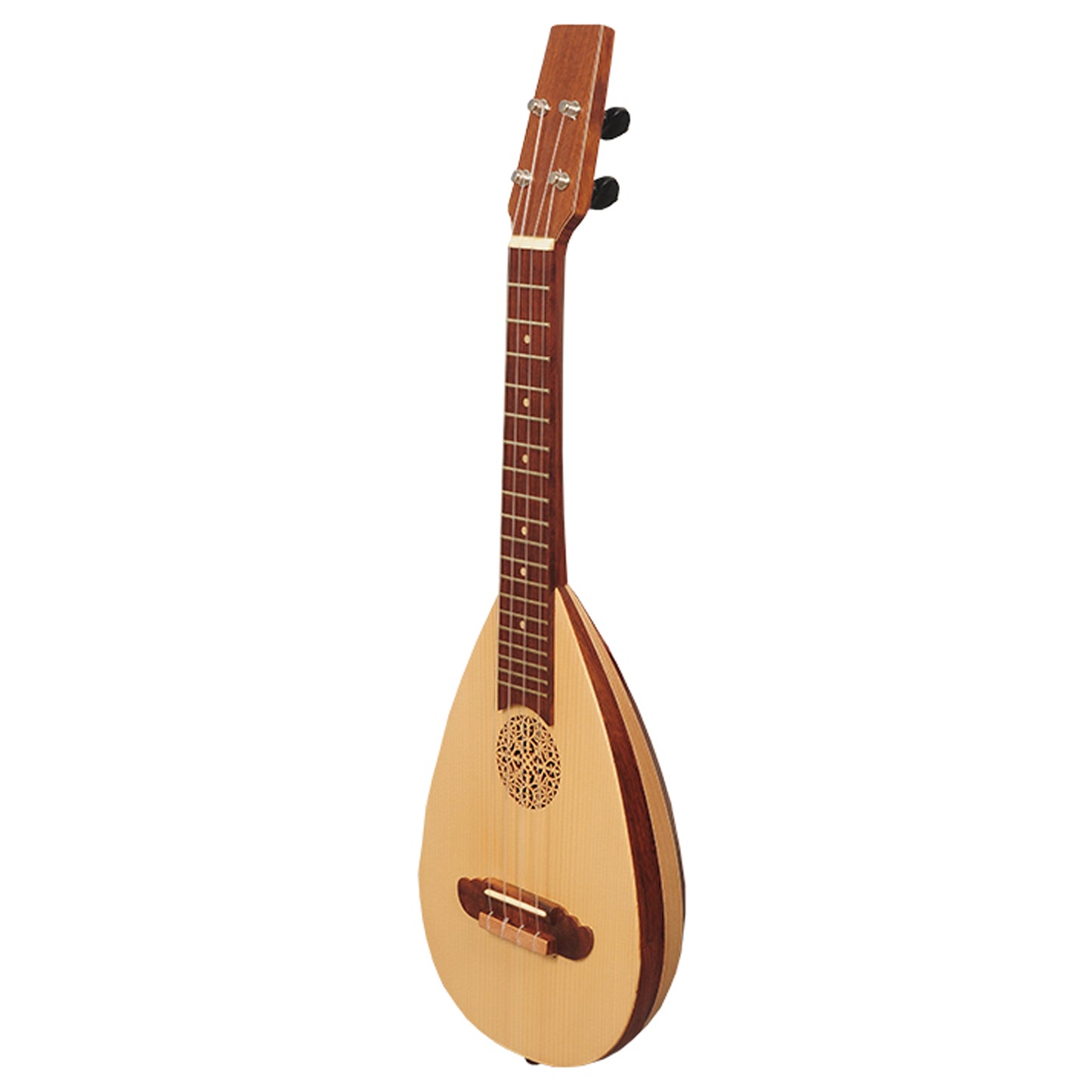Heartland Baroque Ukulele, 4 String Baritone Variegated Rosewood And Lacewood