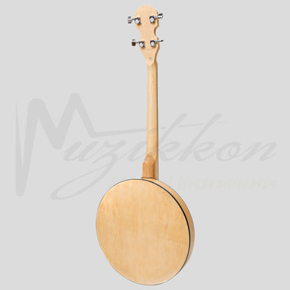 Heartland Deluxe Irish Tenor Banjo 17 Frets With 24 Bracket And Closed Solid Back Maple Finish