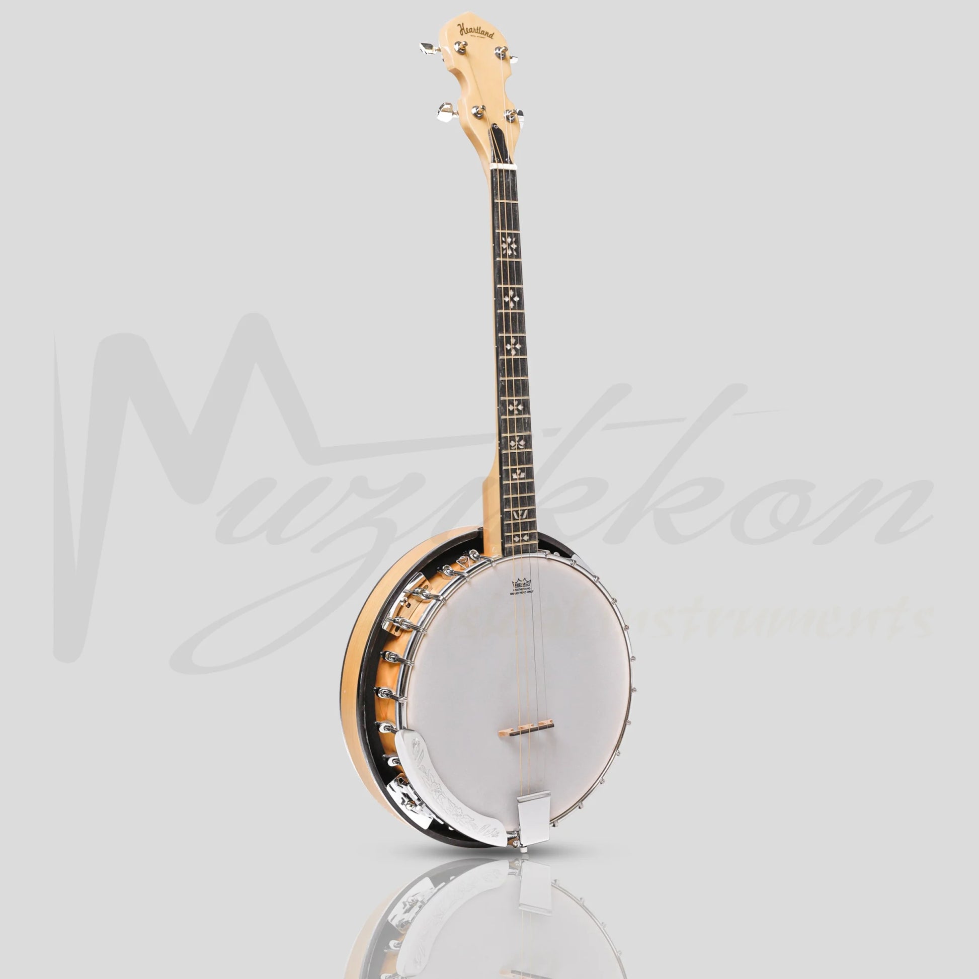 Heartland Deluxe Irish Tenor Banjo 19 Frets With 24 Bracket And Closed Solid Back Maple Finish