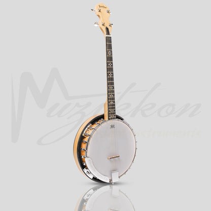Heartland Deluxe Irish Tenor Banjo 19 Frets With 24 Bracket And Closed Solid Back Maple Finish