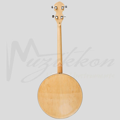 Heartland Deluxe Irish Tenor Banjo 19 Frets With 24 Bracket And Closed Solid Back Maple Finish