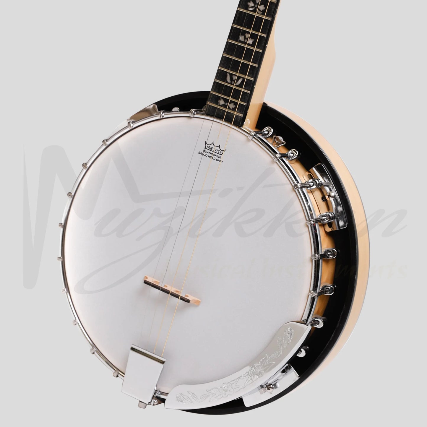 Heartland Deluxe Irish Tenor Banjo Left Handed 19 Frets 24 Bracket Closed Solid Back Maple Finish