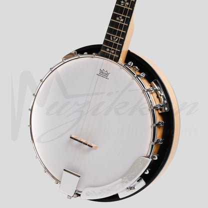 Heartland Deluxe Irish Tenor Banjo Left Handed 19 Frets 24 Bracket Closed Solid Back Maple Finish