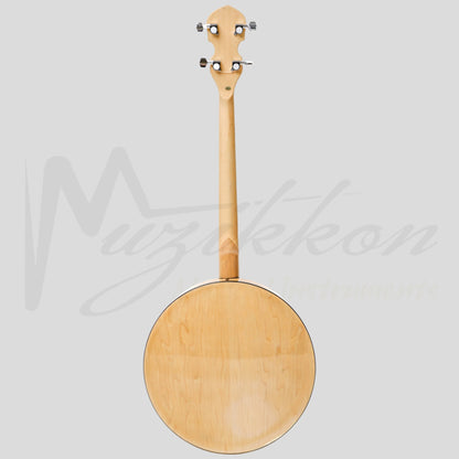 Heartland Deluxe Irish Tenor Banjo Left Handed 19 Frets 24 Bracket Closed Solid Back Maple Finish