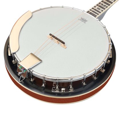 Heartland 4 String 17 Fret Irish Tenor Banjo Player Series with Closed Solid Back Sunburst Finish