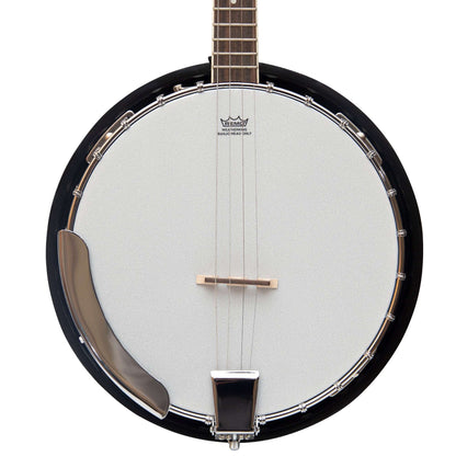 Heartland 4 String Banjo 19 Frets Irish Tenor Banjo 24 Bracket with Closed Solid Back