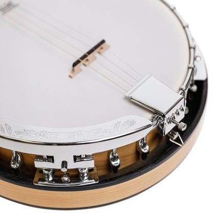 Heartland Deluxe Irish Tenor Banjo 19 Frets with 24 Bracket and Closed Solid Back Maple Finish