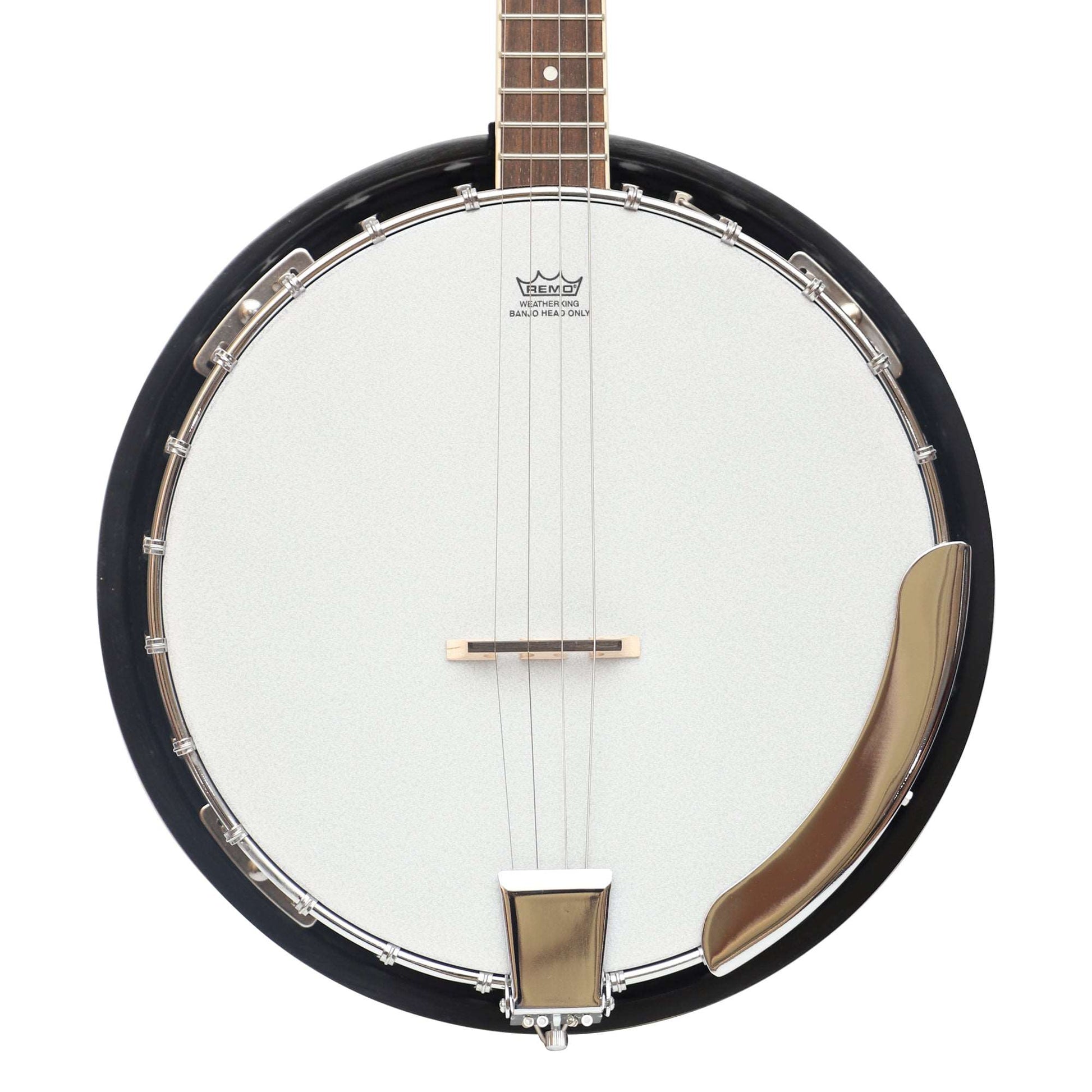 Heartland 4 String Banjo Closed Solid Back 17 Fret, Left Handed 4 String Irish Tenor Banjo Short Scale