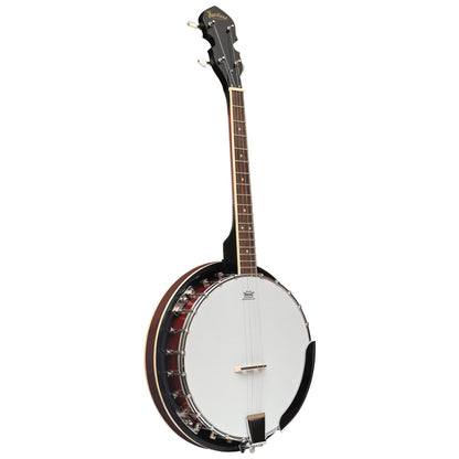 Heartland 4 String Banjo Closed Solid Back 17 Fret, Left Handed 4 String Irish Tenor Banjo Short Scale