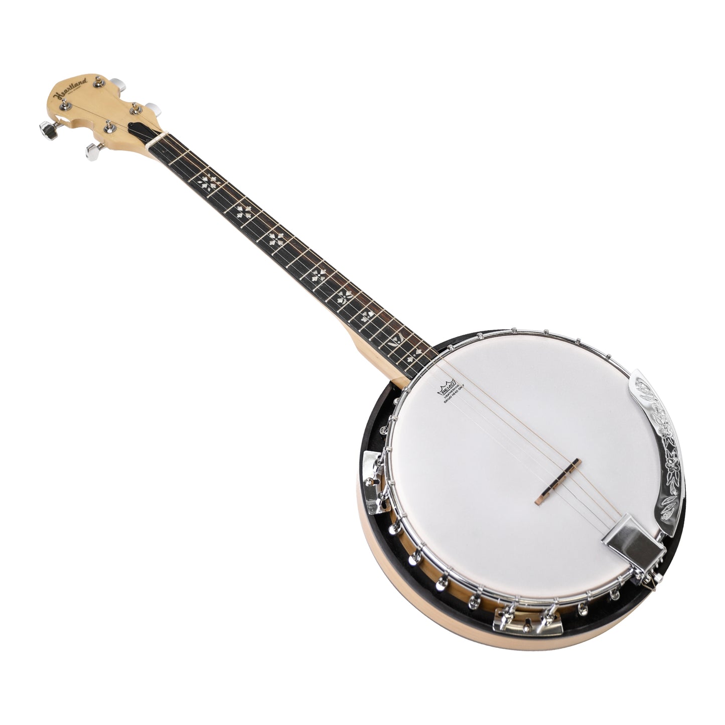 Heartland Deluxe Irish Tenor Banjo Left Handed 19 Frets 24 Bracket Closed Solid Back Maple Finish