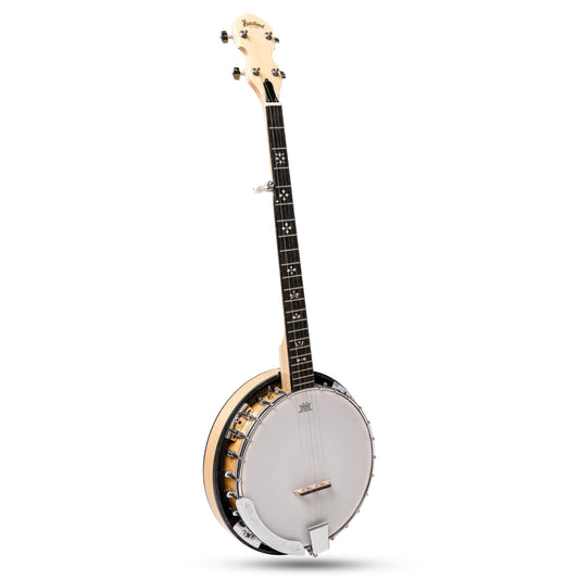 Heartland 5 String Deluxe Irish Banjo 24 Bracket con finitura in acero solido chiuso