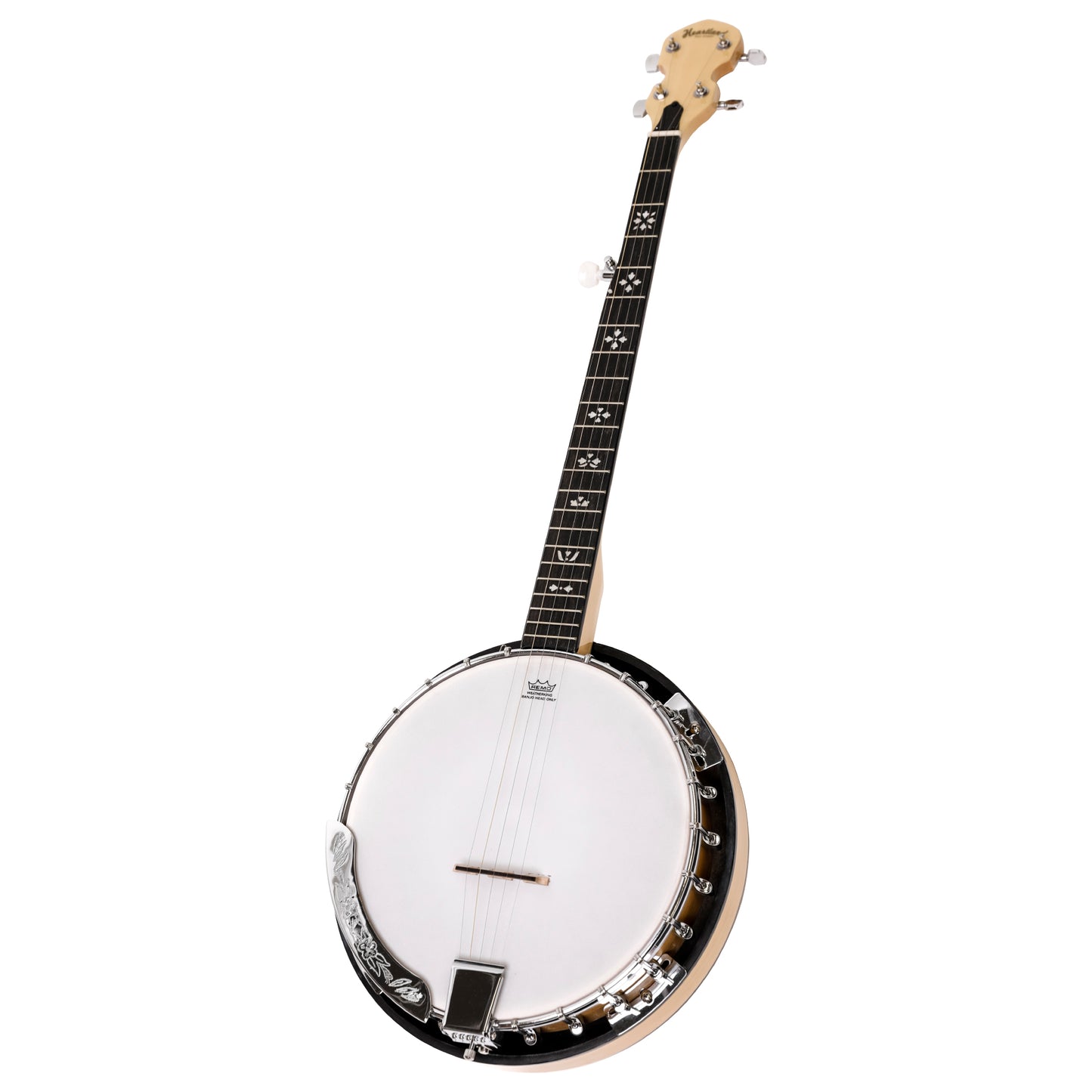 Heartland 5 String Deluxe Irish Banjo 24 Bracket with Closed Solid Back Maple Finish