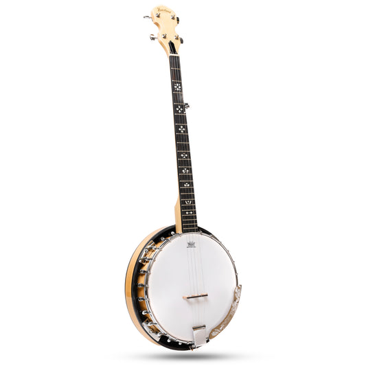 Heartland 5 String Deluxe Irish Banjo Left Handed 24 Bracket mit geschlossenem Ahorn-Finish