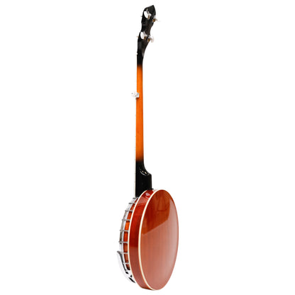 Heartland 5 String Irish Banjo Left Handed Player Series 24 Bracket mit geschlossenem, solidem Sunburst-Finish