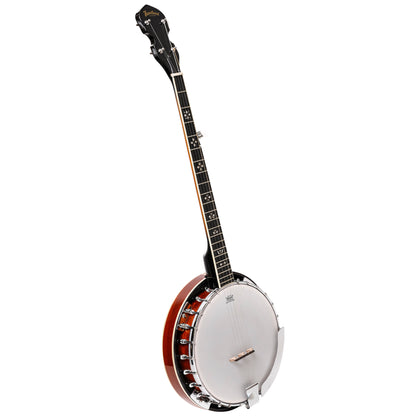 Heartland 5 String Irish Banjo Left Handed Player Series 24 Bracket with Closed Solid Back Sunburst Finish