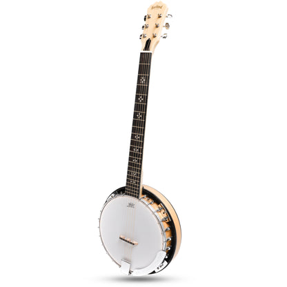 Heartland 6 String Deluxe Irish Banjo Left Handed 24 Bracket con finitura in acero solido chiuso