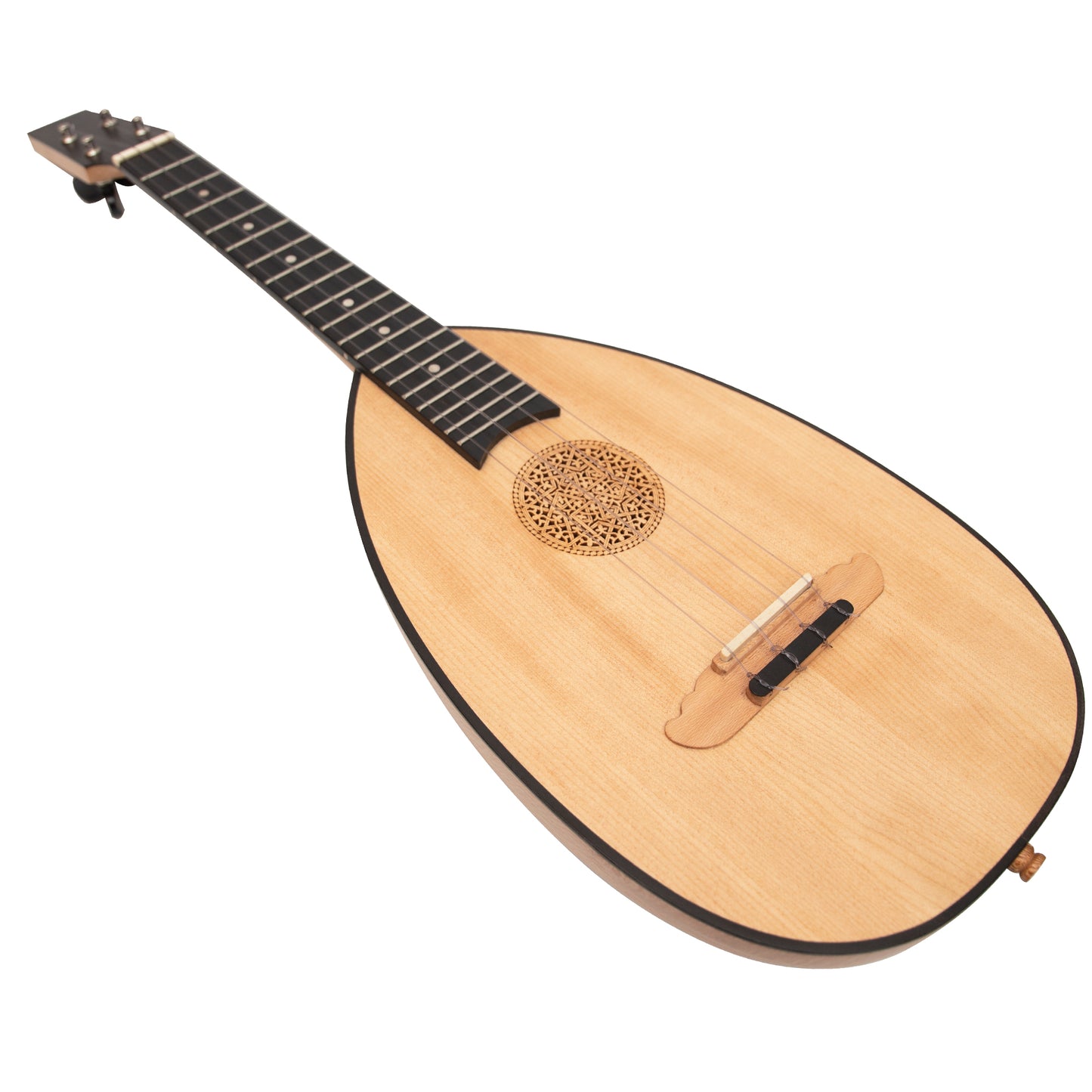 Heartland Baroque Ukulele, 4 String Tenor Variegated Walnut and Lacewood