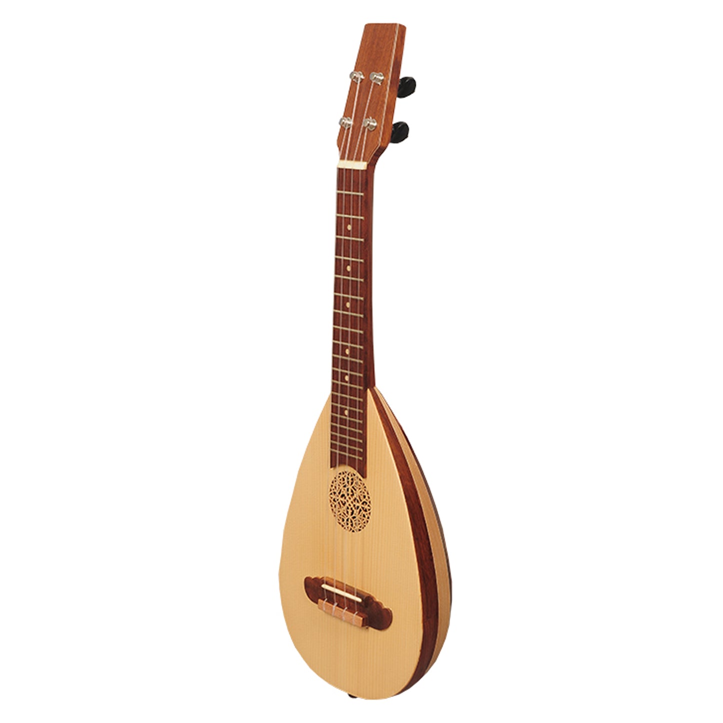 Heartland Baroque Ukulele, 4 String Concert Variegated Rosewood and Lacewood