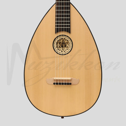 Lute Guitar 6 String Variegated Lacewood Rosewood