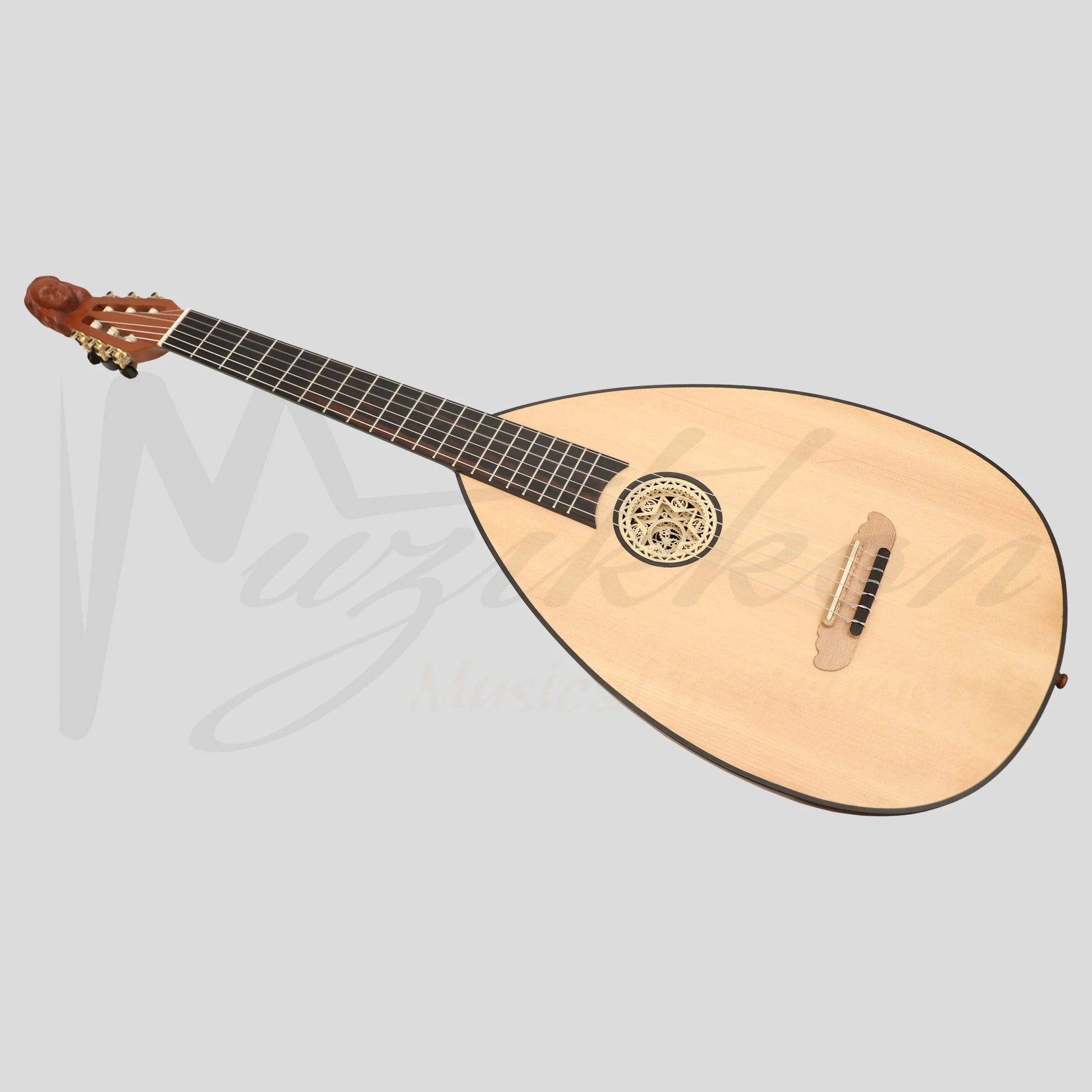 Lute Guitar 6 String Variegated Lacewood Rosewood
