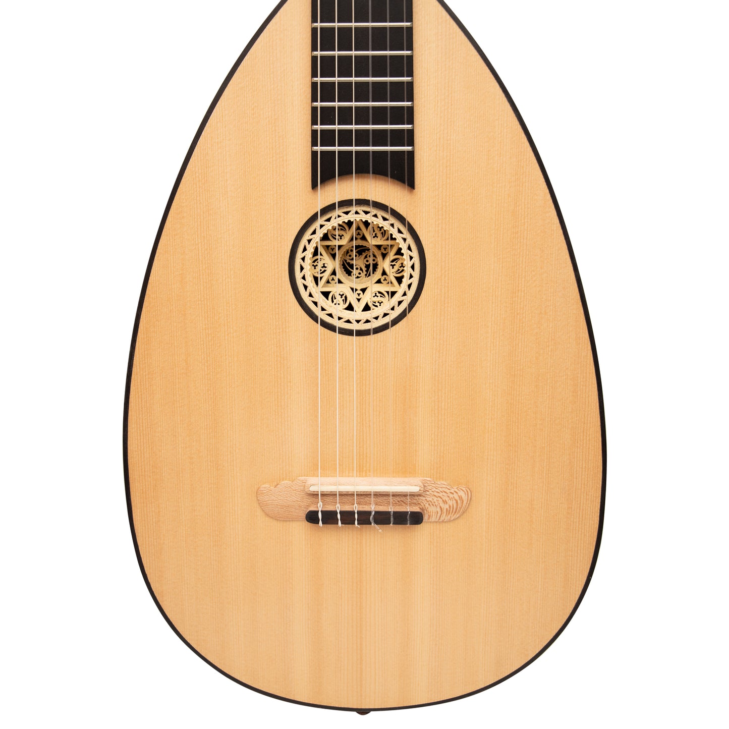 Lute Guitar, 6 String Variegated Lacewood Rosewood