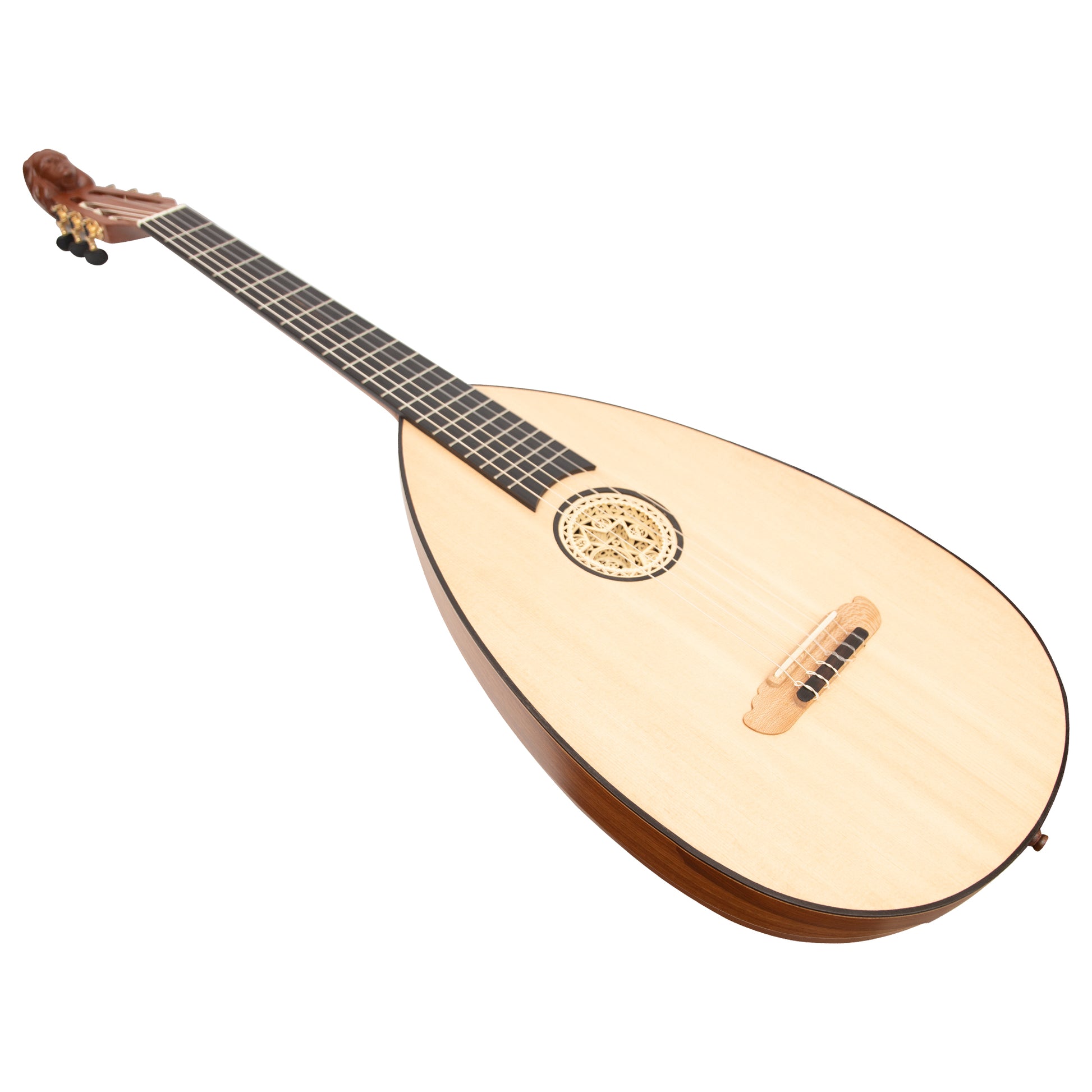 Lute Guitar, 6 String Variegated Lacewood Rosewood Muzikkon