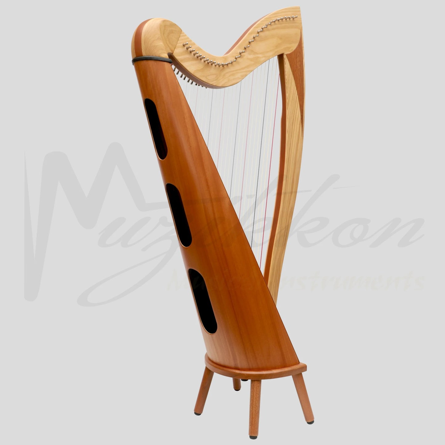 Mchugh Atlas Harp 29 String Ash And Mahogany Roundback