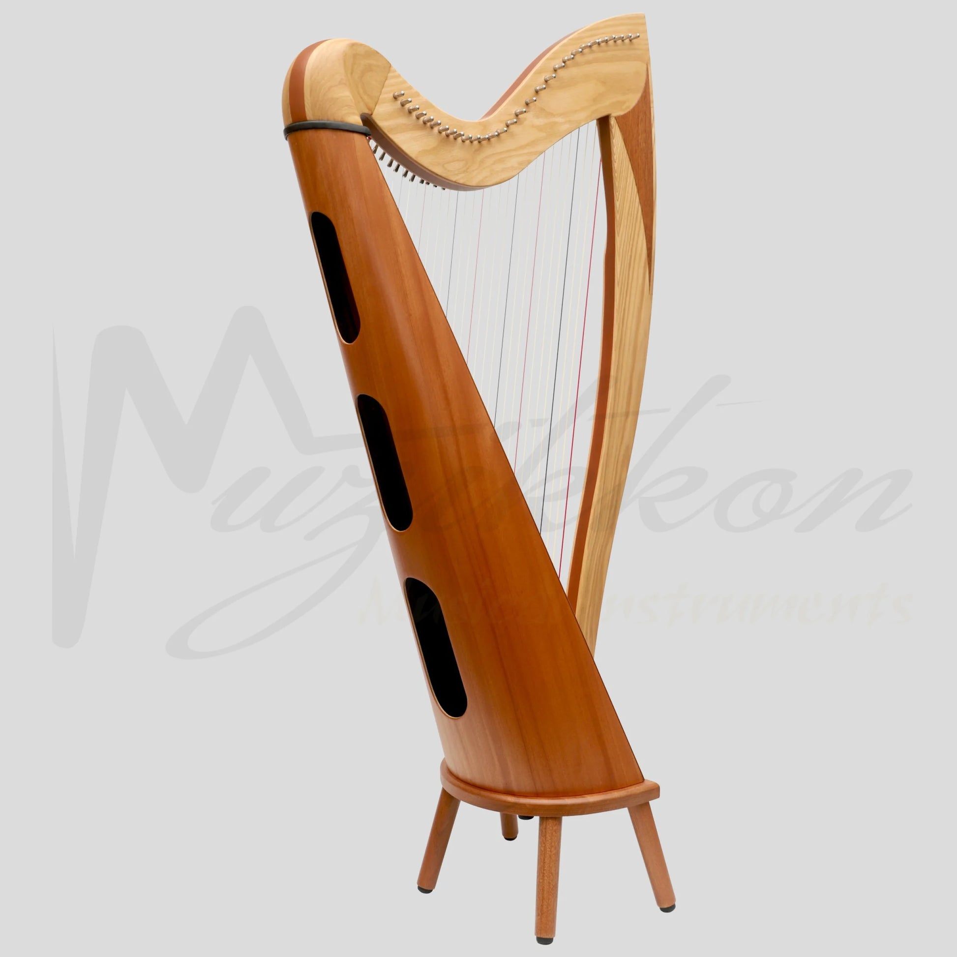 Mchugh Atlas Harp 29 String Ash And Mahogany Roundback