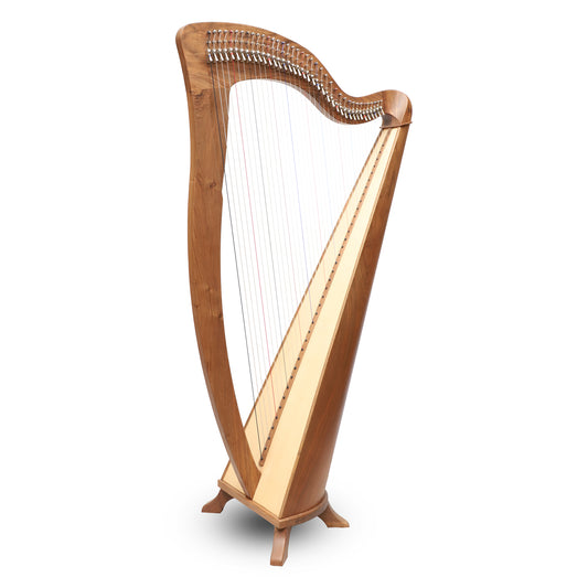 McHugh Harp 38 Strings Walnut Wood Round Back