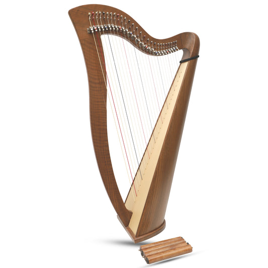 Muzikkon McHugh Harp 27 Strings Walnut Round Back
