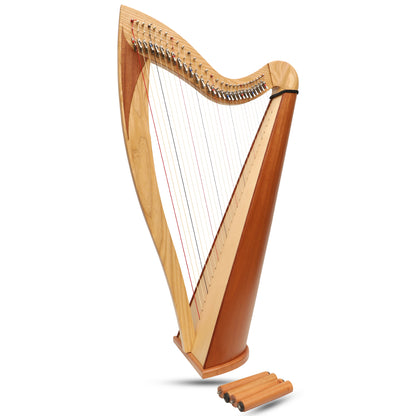 Muzikkon McHugh Atlas Harfe, 29 Saiten Roundback Eschenholz und Mahagoni