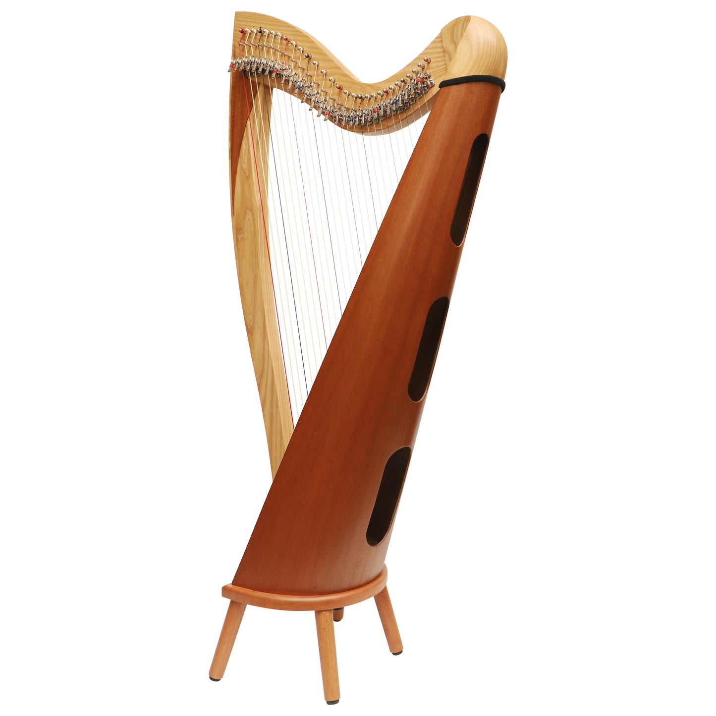 Muzikkon McHugh Atlas Harp, 29 corde Roundback Ashwood E Mogano