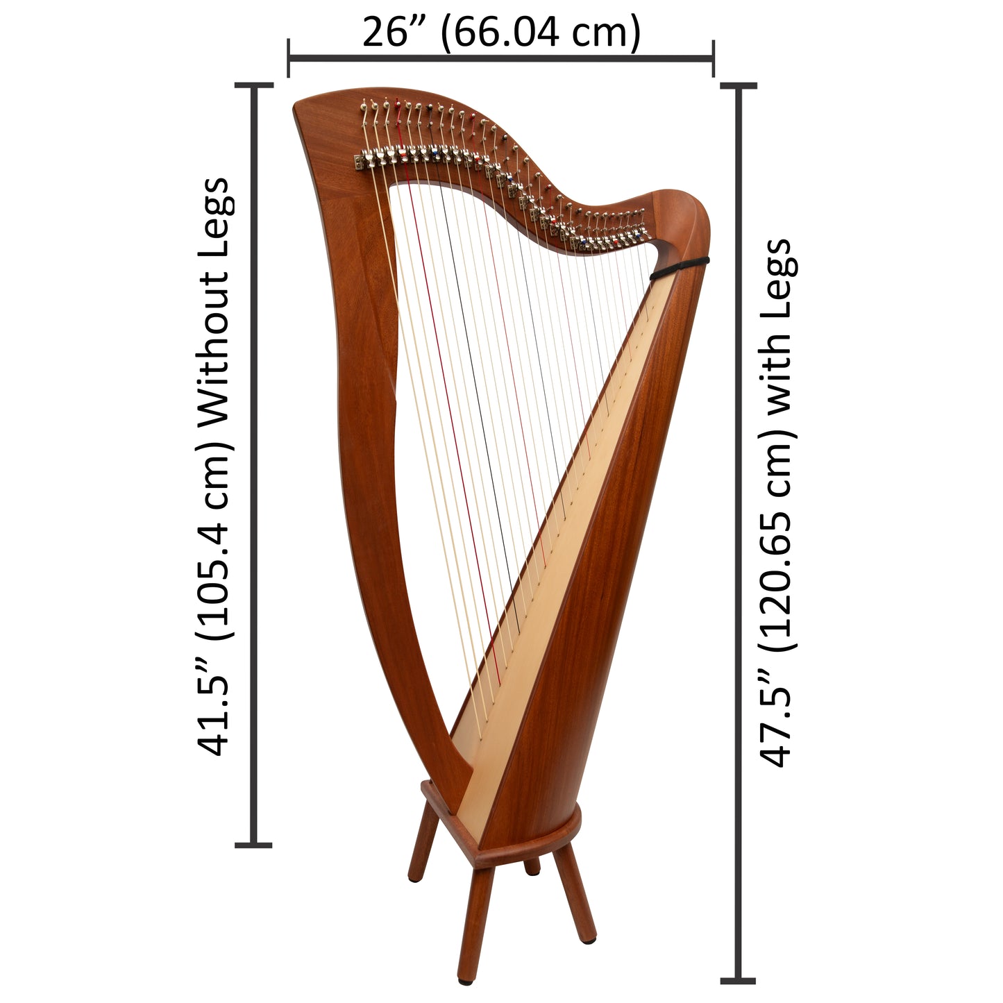McHugh Harp 29 String Mahogany Roundback