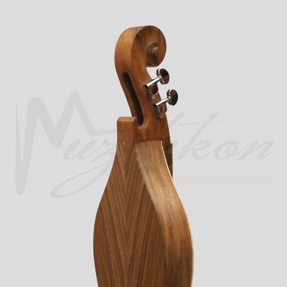 Mountain Dulcimer 4 String F-Hole Walnut with Nickel Finish Hardware