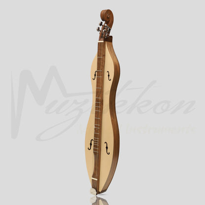 Mountain Dulcimer 4 String F-Hole Walnut with Nickel Finish Hardware