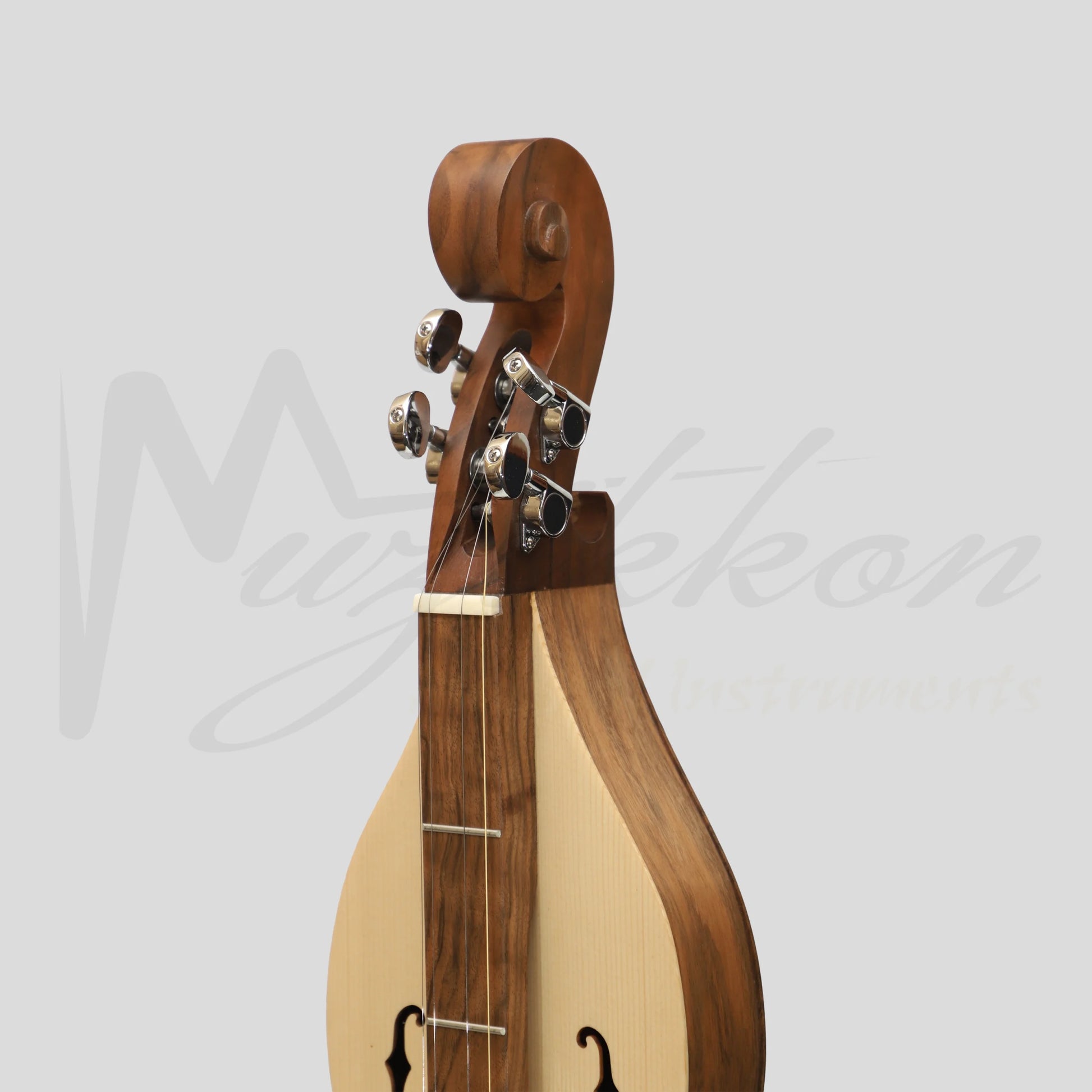 Mountain Dulcimer 4 String F-Hole Walnut with Nickel Finish Hardware
