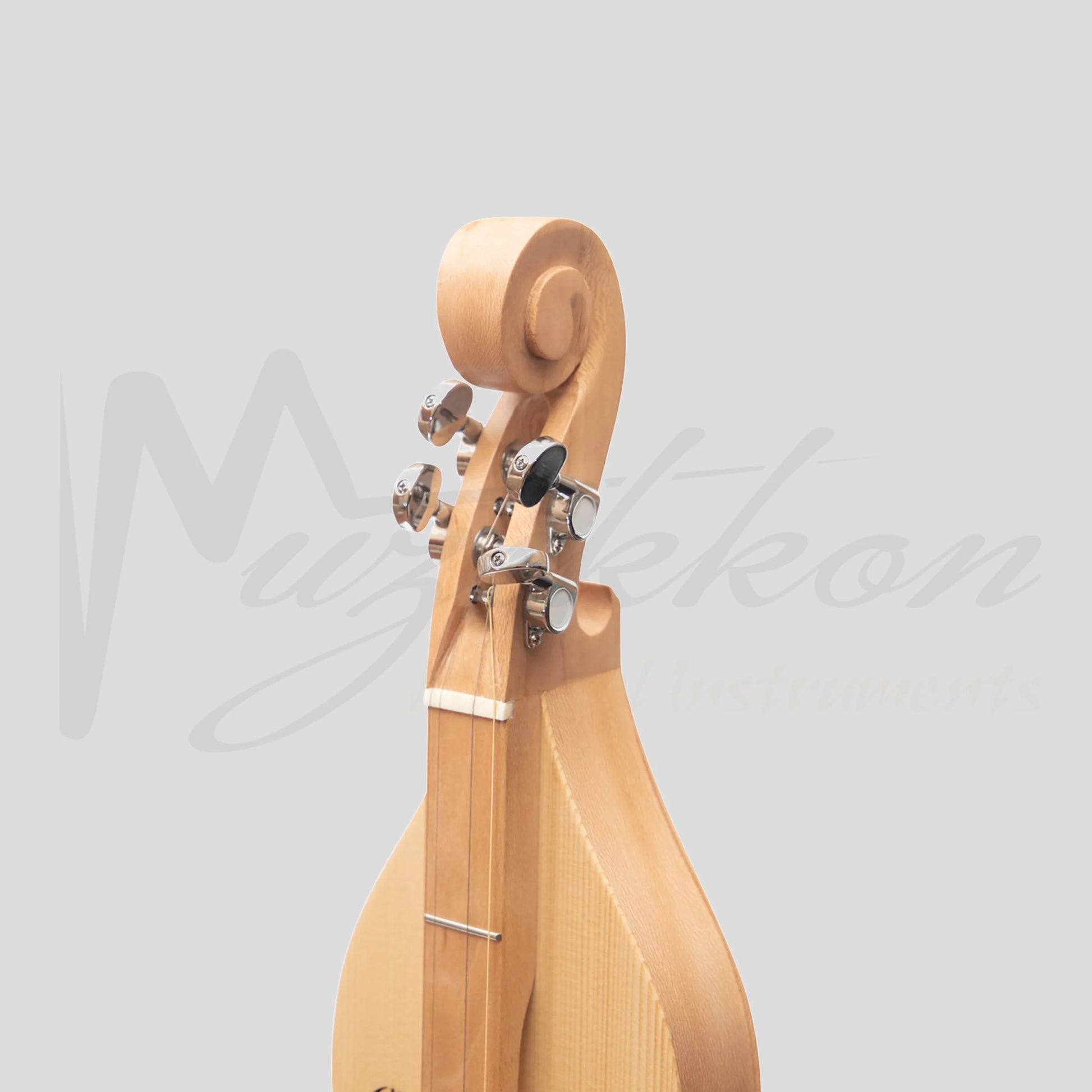 Mountain Dulcimer 4 String Knotwork Scroll Lacewood With Nickel Finish Hardware