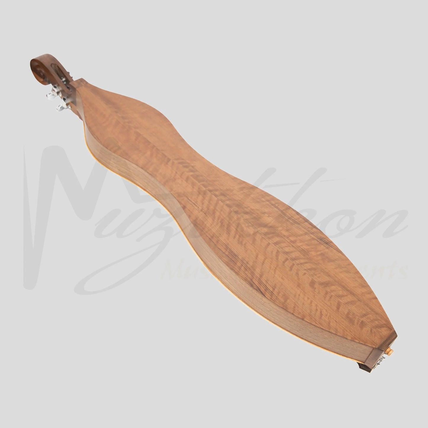 Mountain Dulcimer 4 String Knotwork Scroll Walnut With Nickel Finish Hardware