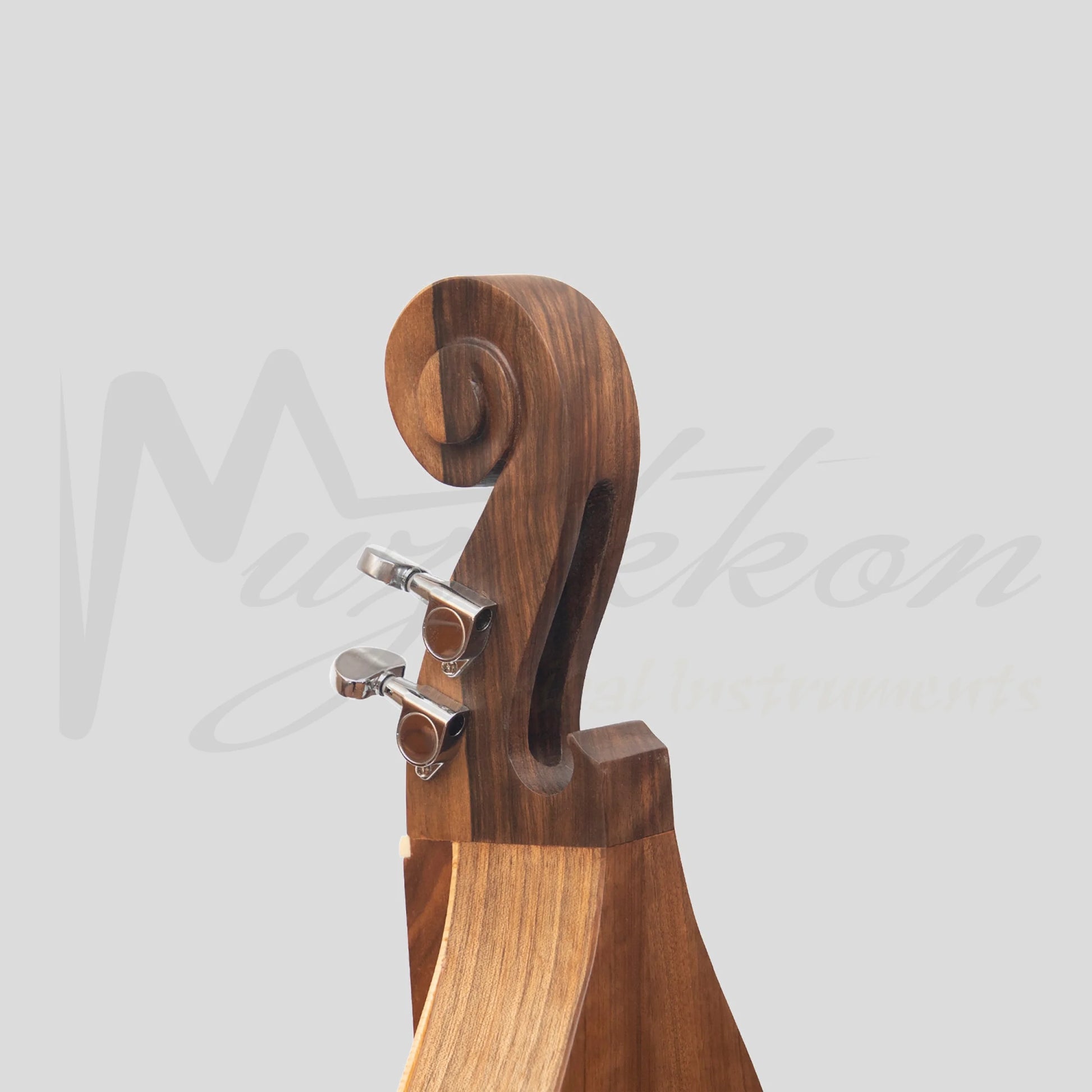 Mountain Dulcimer 4 String Knotwork Scroll Walnut With Nickel Finish Hardware