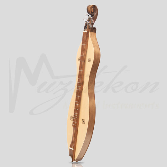 Mountain Dulcimer 4 String Knotwork Scroll Walnut With Nickel Finish Hardware