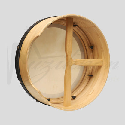 Muzikkon 14”X6’’ Premium Celtic Irish Bodhran With Easy Tune System Deep Rim T-Bar & Taped Finish