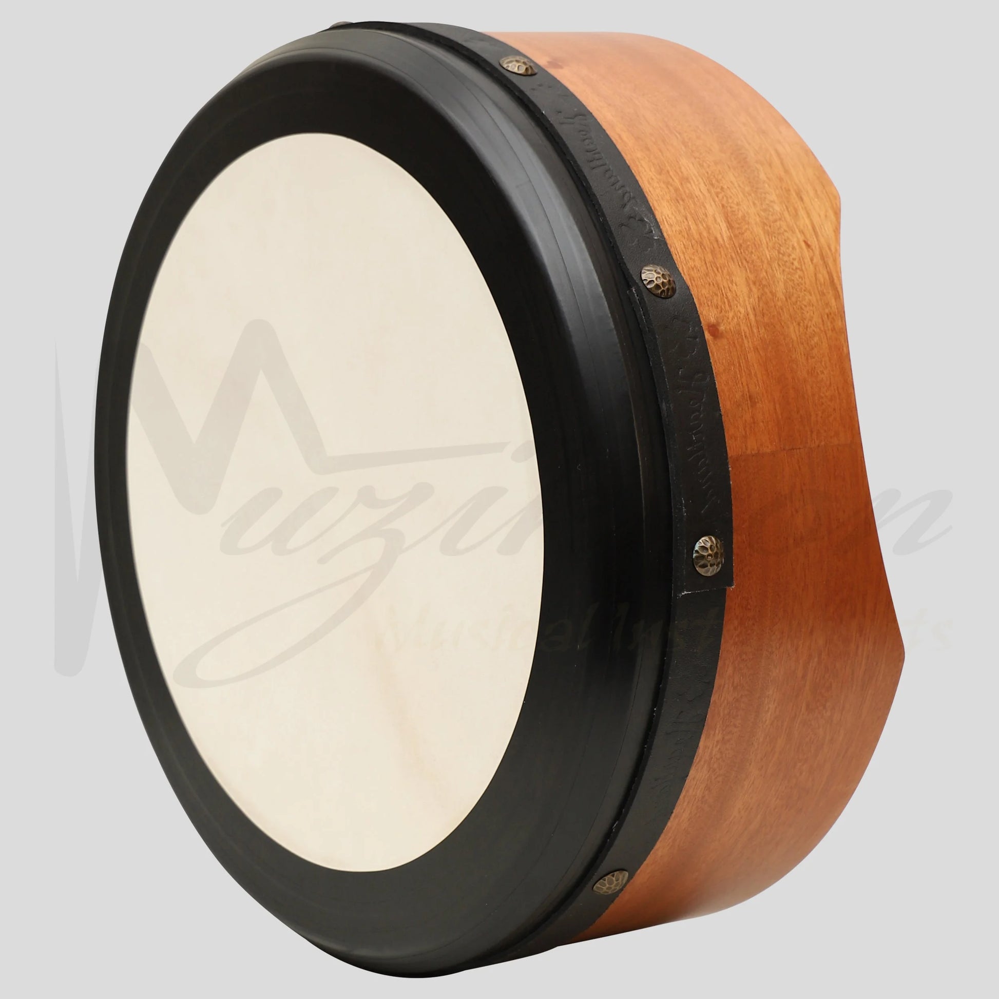 Muzikkon 16”x6’’ Premium Celtic Irish Bodhran with Easy Tune System Deep Rim T-BAR & Taped Finish Mahogany
