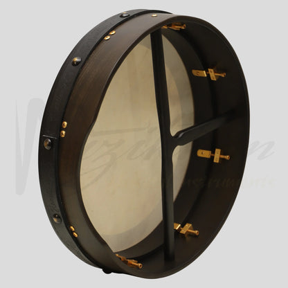 Muzikkon 16’’X4’’ Heartland Tunable Irish Bodhran with T-BAR & Taped Finish Deep Tune Drum