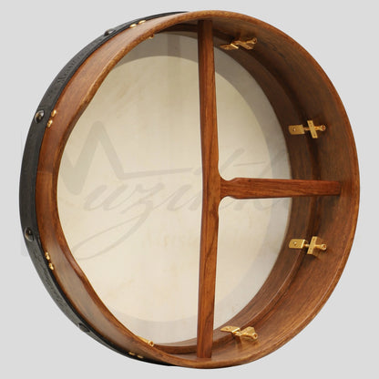Muzikkon 16’’X4’’ Heartland Tunable Irish Bodhran with T-BAR & Taped Finish Deep Tune Drum