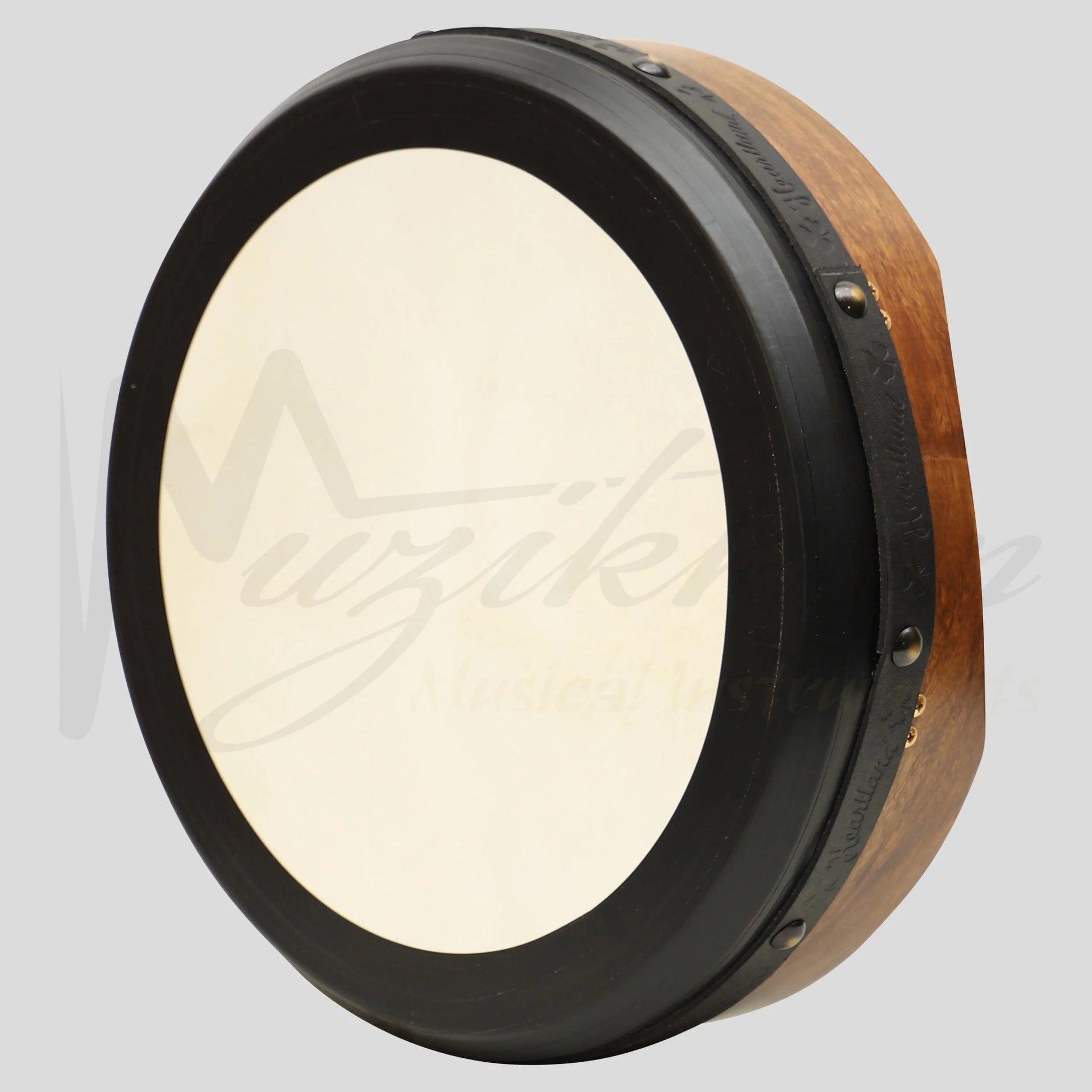Muzikkon 16’’X4’’ Heartland Tunable Irish Bodhran with T-BAR & Taped Finish Deep Tune Rosewood Drum