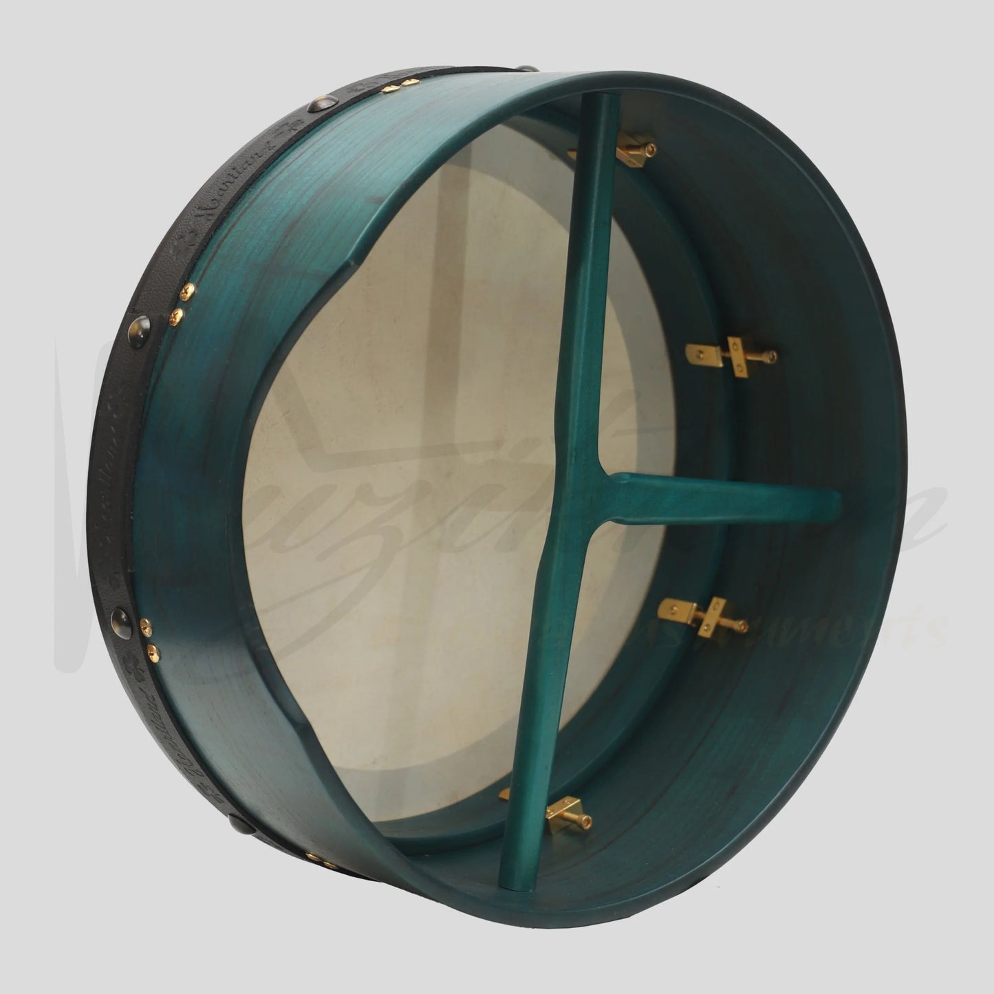 Muzikkon 16’’X6’’ Heartland Tunable Irish Bodhran Drum Deep Rim with T-BAR & Taped Finish Deep Tune Celtic Irish