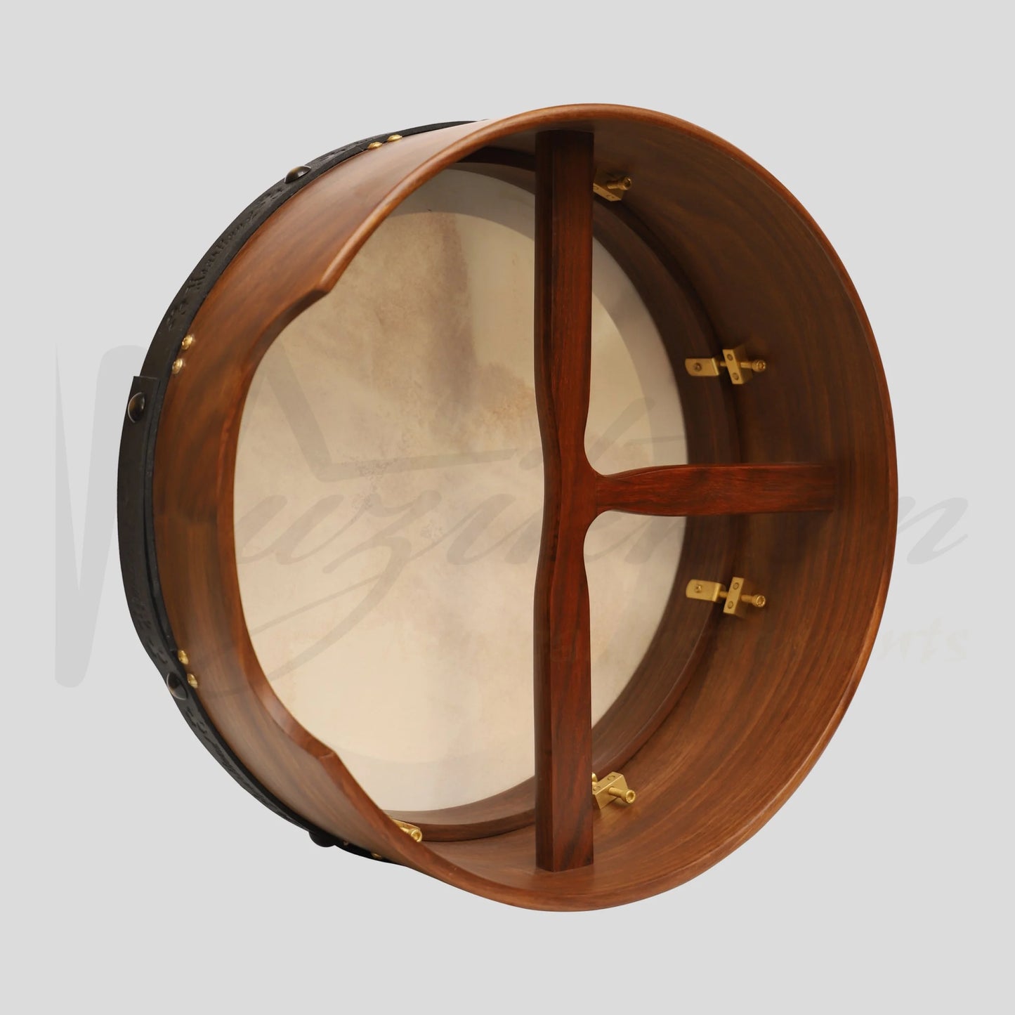 Muzikkon 16’’X6’’ Heartland Tunable Irish Bodhran Drum Deep Rim with T-BAR & Taped Finish Deep Tune Celtic Irish
